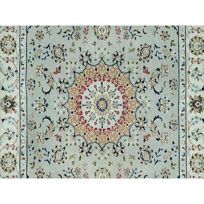 Fine Oriental Wool Hand Knotted Rug Grey Ivory 4.0X6.2 -O090433