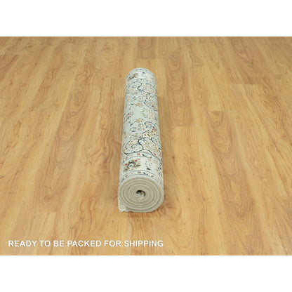 Fine Oriental Wool Hand Knotted Rug Grey Ivory 4.0X6.2 -O090433