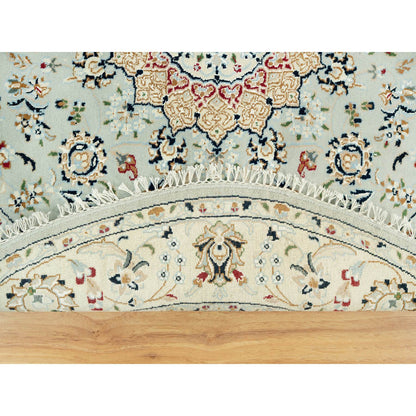 Fine Oriental Wool Hand Knotted Rug Grey Ivory 5.1X5.1 -O090435