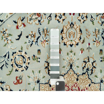 Fine Oriental Wool Hand Knotted Rug Grey Ivory 5.1X5.1 -O090435