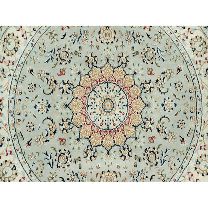 Fine Oriental Wool Hand Knotted Rug Grey Ivory 5.1X5.1 -O090435