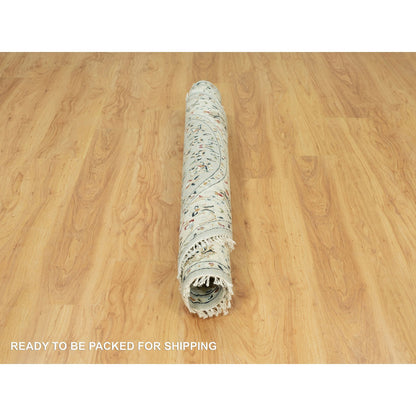Fine Oriental Wool Hand Knotted Rug Grey Ivory 5.1X5.1 -O090435