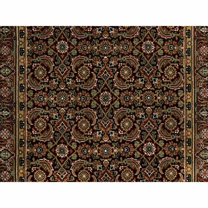 Fine Oriental Wool Hand Knotted Rug Black Red 4.0X11.9 -O090440