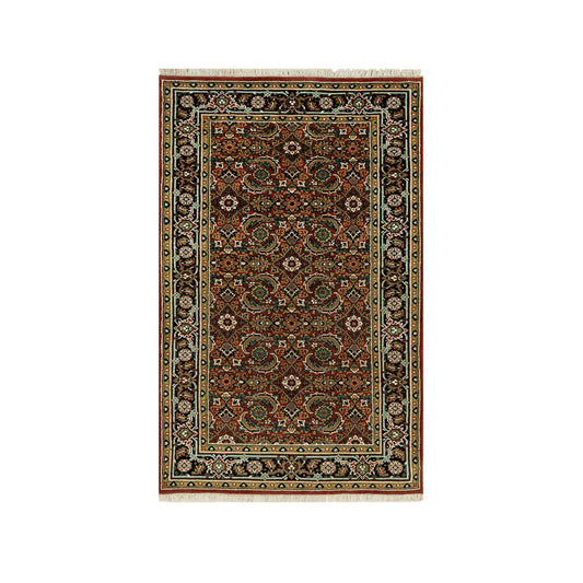 Fine Oriental Wool Hand Knotted Rug Red Blue 3.1X5.5 -O090441