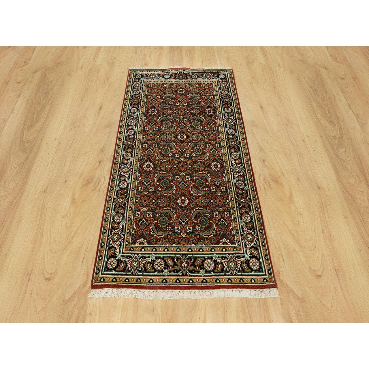Fine Oriental Wool Hand Knotted Rug Red Blue 3.1X5.5 -O090441