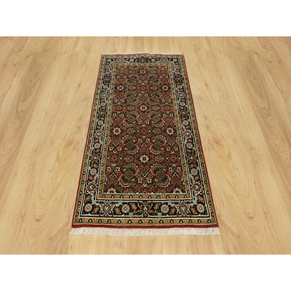 Fine Oriental Wool Hand Knotted Rug Red Blue 3.1X5.5 -O090441