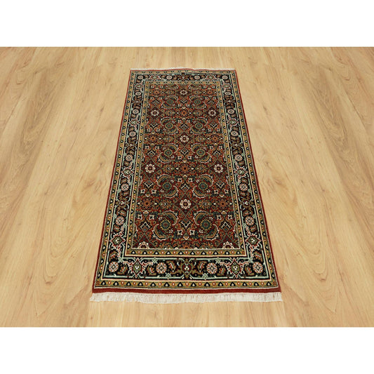 Fine Oriental Wool Hand Knotted Rug Red Blue 3.1X5.5 -O090441