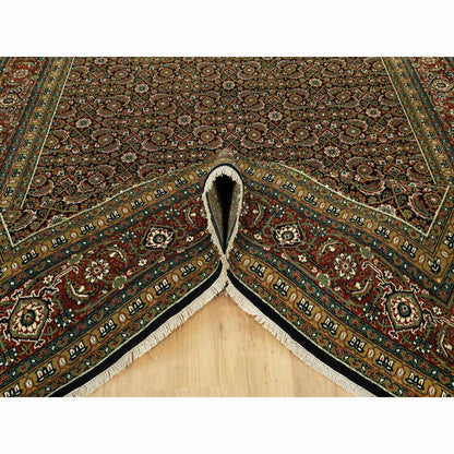 Fine Oriental Wool Hand Knotted Rug Black Red 7.10X10.0 -O090444