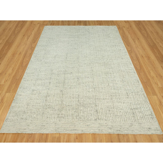 Flat Weave Wool Hand Woven Rug Grey No Border 8.2X9.8 -O090452