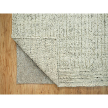 Flat Weave Wool Hand Woven Rug Grey No Border 8.2X9.8 -O090452