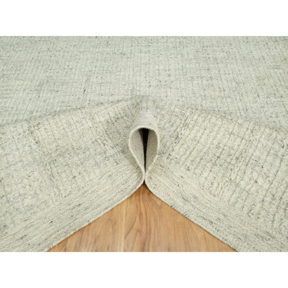 Flat Weave Wool Hand Woven Rug Grey No Border 8.2X9.8 -O090452
