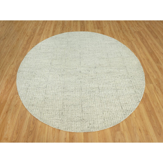 Flat Weave Wool Hand Woven Rug Grey No Border 8.1X8.1 -O090456
