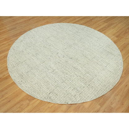 Flat Weave Wool Hand Woven Rug Grey No Border 8.1X8.1 -O090456