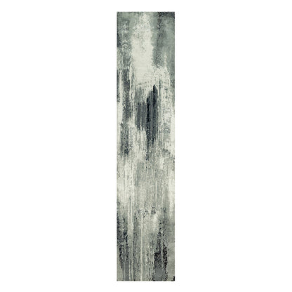 Modern and Contemporary Wool & Silk Hand Knotted Rug Black No Border 2.6X11.11 -O090463