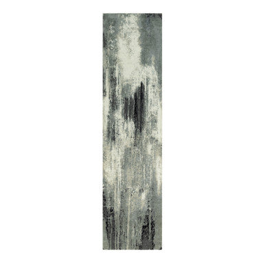 Modern and Contemporary Wool & Silk Hand Knotted Rug Black No Border 2.7X10.0 -O090465