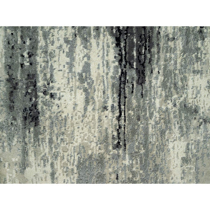 Modern and Contemporary Wool & Silk Hand Knotted Rug Black No Border 2.7X10.0 -O090465