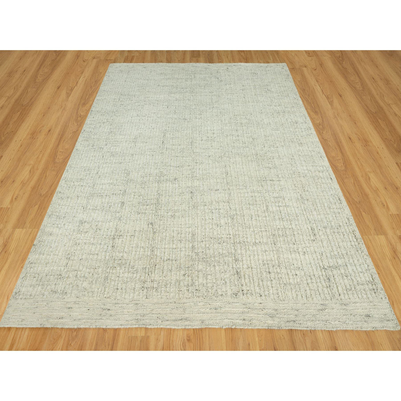Flat Weave Wool Hand Woven Rug Grey No Border 8.3X10.0 -O090466