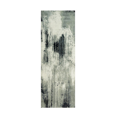 Modern and Contemporary Wool & Silk Hand Knotted Rug Black No Border 4.2X12.0 -O090474