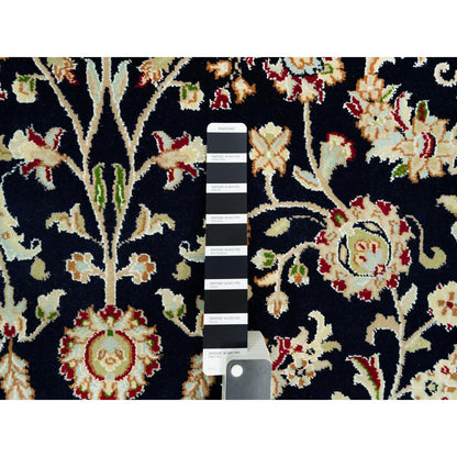Fine Oriental Wool Hand Knotted Rug Blue Ivory 5.0X7.11 -O090492