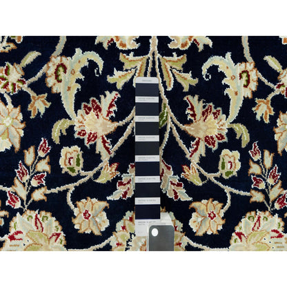 Fine Oriental Wool Hand Knotted Rug Blue Ivory 6.7X6.7 -O090497