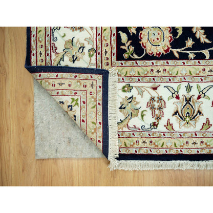 Fine Oriental Wool Hand Knotted Rug Blue Ivory 8.0X10.3 -O090498