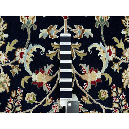 Fine Oriental Wool Hand Knotted Rug Blue Ivory 6.2X6.2 -O090499