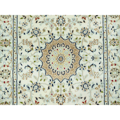 Fine Oriental Wool Hand Knotted Rug Ivory Ivory 2.8X12.1 -O090504