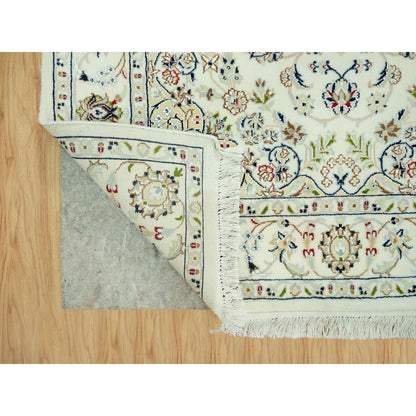 Fine Oriental Wool Hand Knotted Rug Ivory Ivory 4.1X6.2 -O090507