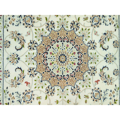 Fine Oriental Wool Hand Knotted Rug Ivory Ivory 4.1X6.2 -O090507