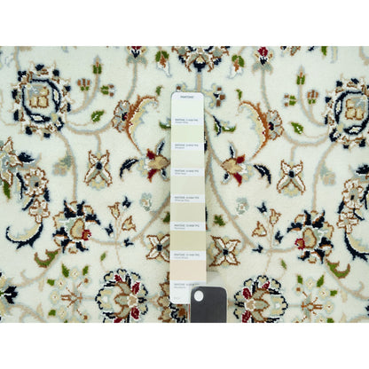 Fine Oriental Wool Hand Knotted Rug Ivory Ivory 4.2X4.2 -O090508