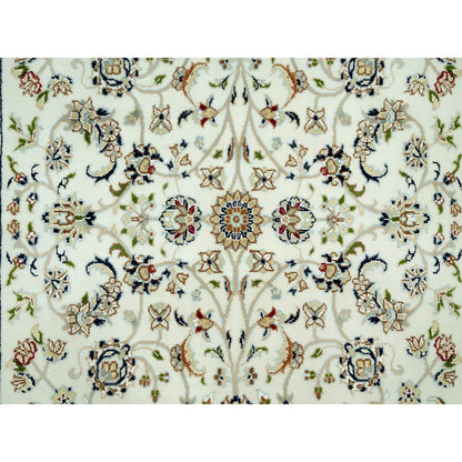Fine Oriental Wool Hand Knotted Rug Ivory Ivory 4.2X4.2 -O090508