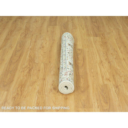 Fine Oriental Wool Hand Knotted Rug Ivory Ivory 4.2X4.2 -O090508