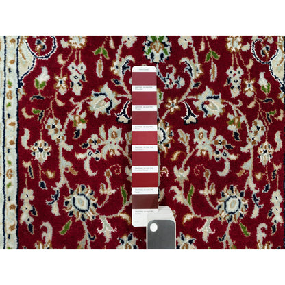 Fine Oriental Wool Hand Knotted Rug Red Ivory 2.4X4.9 -O090516