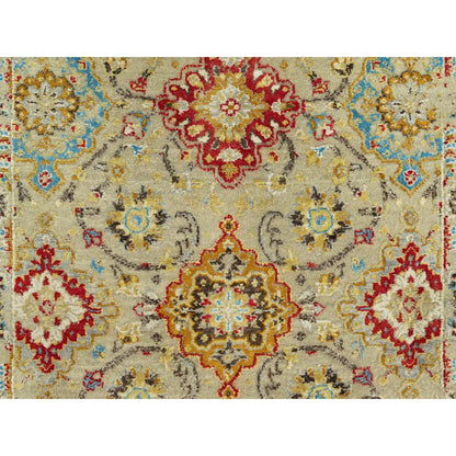 Transitional Wool & Silk Hand Knotted Rug Beige No Border 3.3X5.0 -O090521