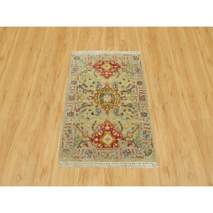 Transitional Wool & Silk Hand Knotted Rug Beige No Border 2.3X3.0 -O090522