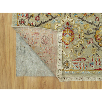 Transitional Wool & Silk Hand Knotted Rug Beige No Border 2.8X6.0 -O090524