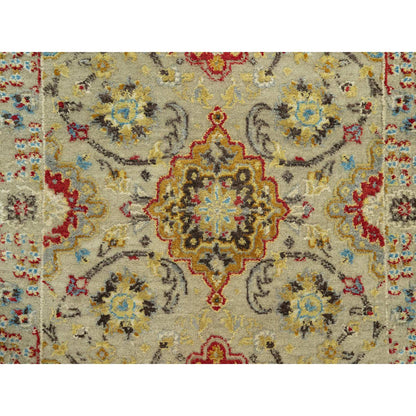 Transitional Wool & Silk Hand Knotted Rug Beige No Border 2.8X6.0 -O090534