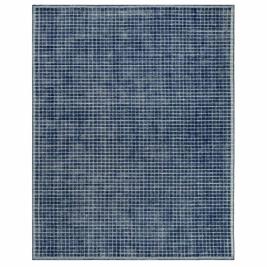 Modern and Contemporary Wool Hand Loomed Rug Blue No Border 9.3X11.9 -O090549