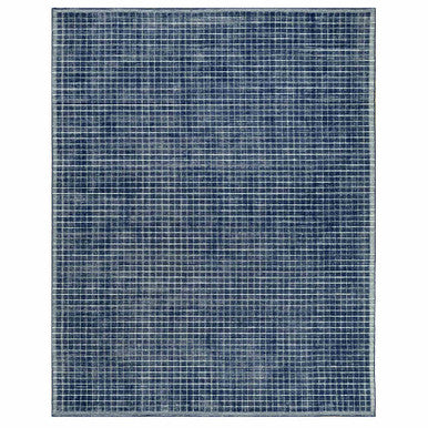 Modern and Contemporary Wool Hand Loomed Rug Blue No Border 9.3X11.9 -O090549