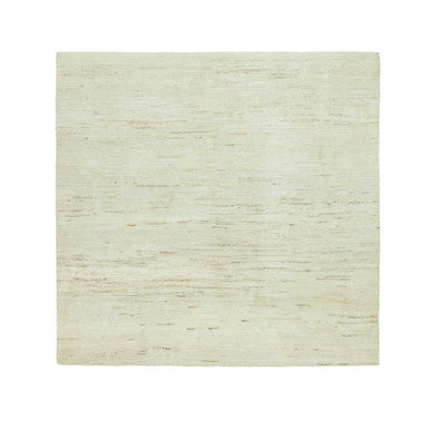 Modern and Contemporary Wool Hand Knotted Rug Ivory No Border 5.0X5.1 -O090551