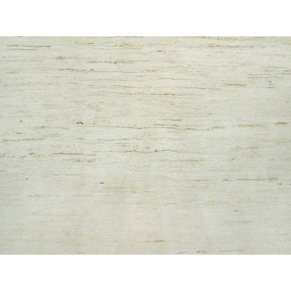 Modern and Contemporary Wool Hand Knotted Rug Ivory No Border 5.0X5.1 -O090551