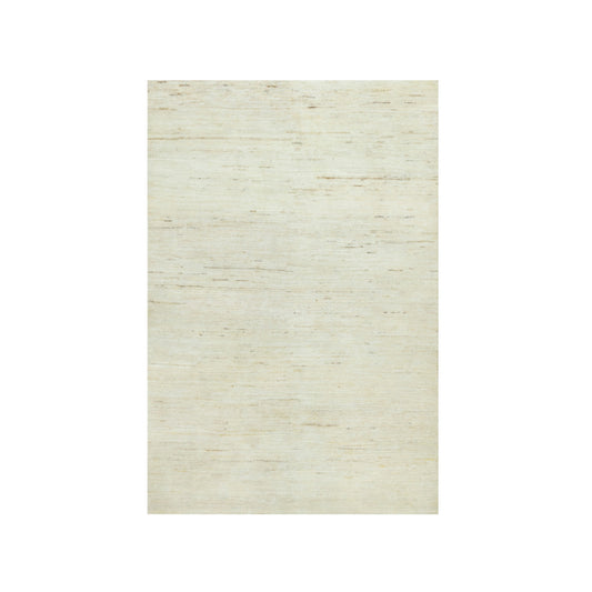 Modern and Contemporary Wool Hand Knotted Rug Ivory No Border 3.10X5.10 -O090553