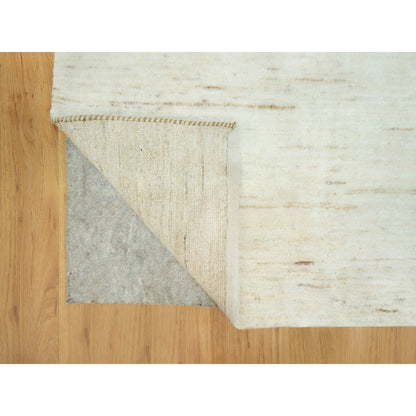 Modern and Contemporary Wool Hand Knotted Rug Ivory No Border 3.10X5.10 -O090553