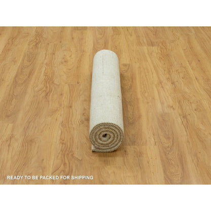 Modern and Contemporary Wool Hand Knotted Rug Ivory No Border 3.10X5.10 -O090553