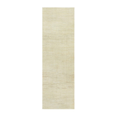 Modern and Contemporary Wool Hand Knotted Rug Ivory No Border 2.6X8.1 -O090554