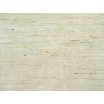 Modern and Contemporary Wool Hand Knotted Rug Ivory No Border 2.5X8.2 -O090555