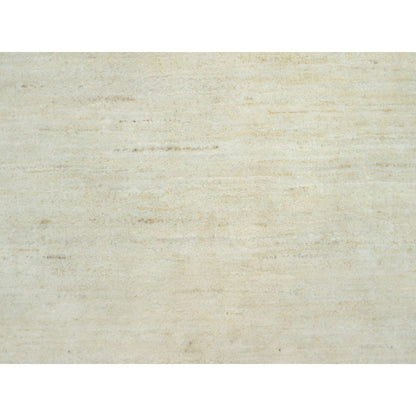 Modern and Contemporary Wool Hand Knotted Rug Ivory No Border 2.5X6.1 -O090556