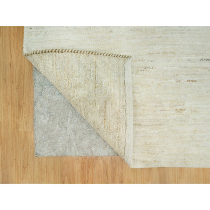 Modern and Contemporary Wool Hand Knotted Rug Ivory No Border 2.6X6.0 -O090557