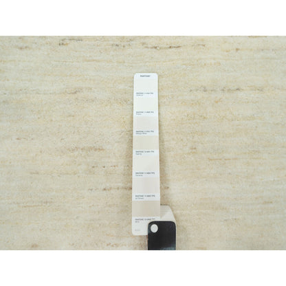 Modern and Contemporary Wool Hand Knotted Rug Ivory No Border 2.6X6.0 -O090557