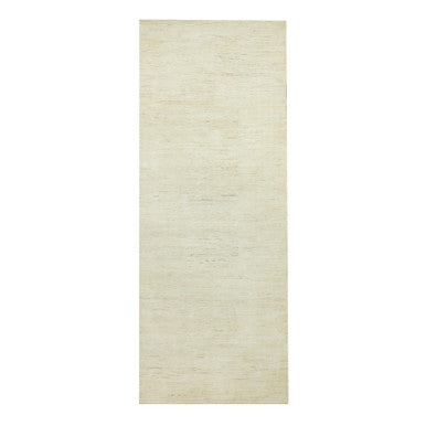 Modern and Contemporary Wool Hand Knotted Rug Ivory No Border 5.1X13.8 -O090559